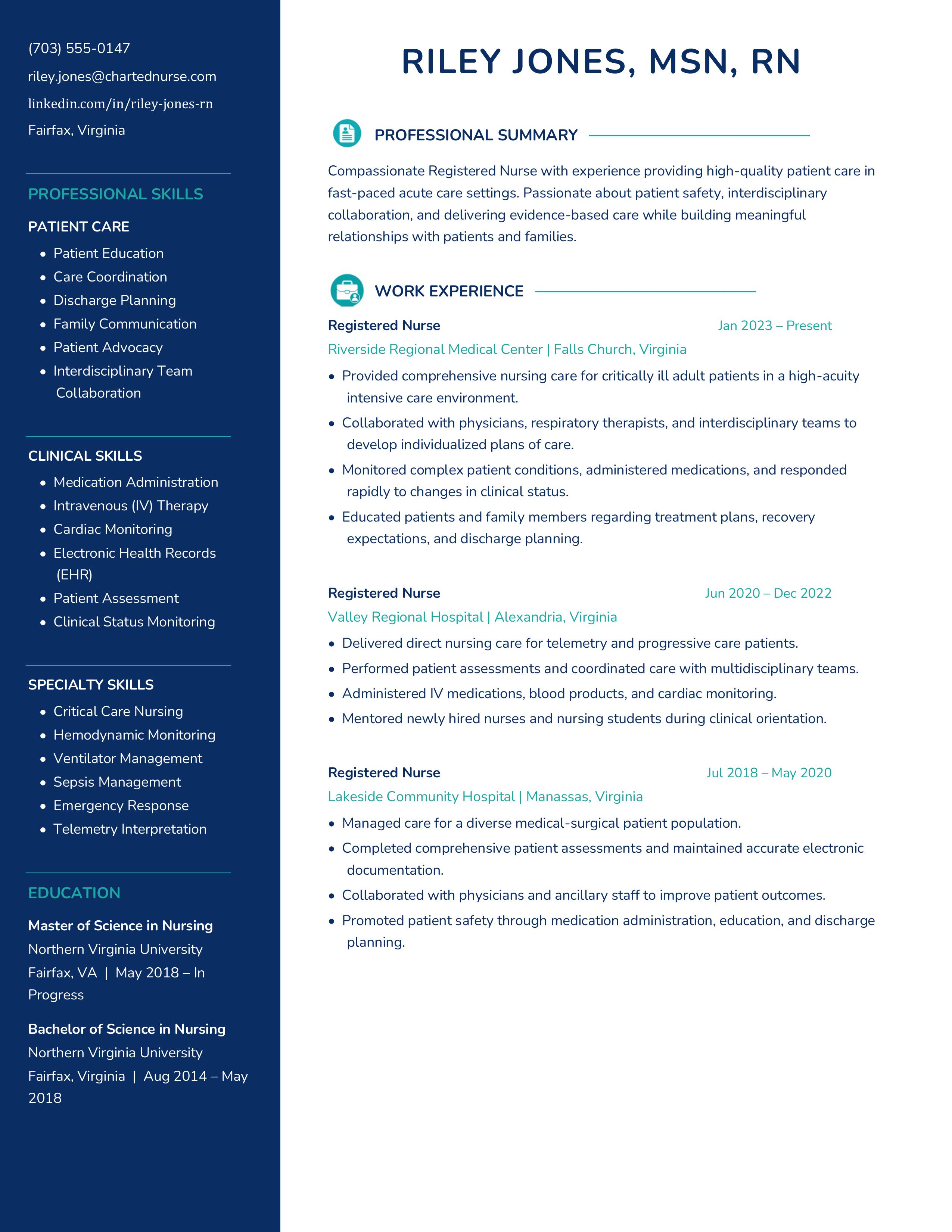Charted Premium resume template preview