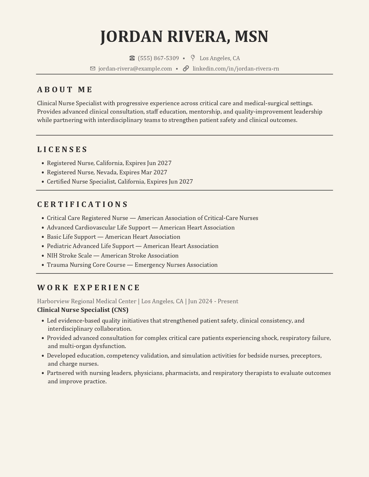 Essential Modern resume template preview